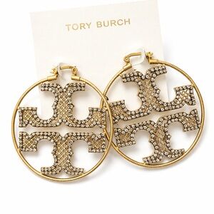 Tory Burch crystal miller hoop earrings